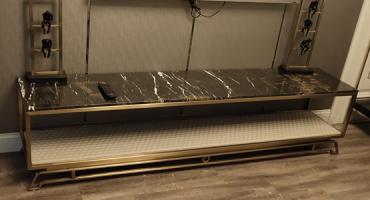 酒店房間香檳金不銹鋼電視柜